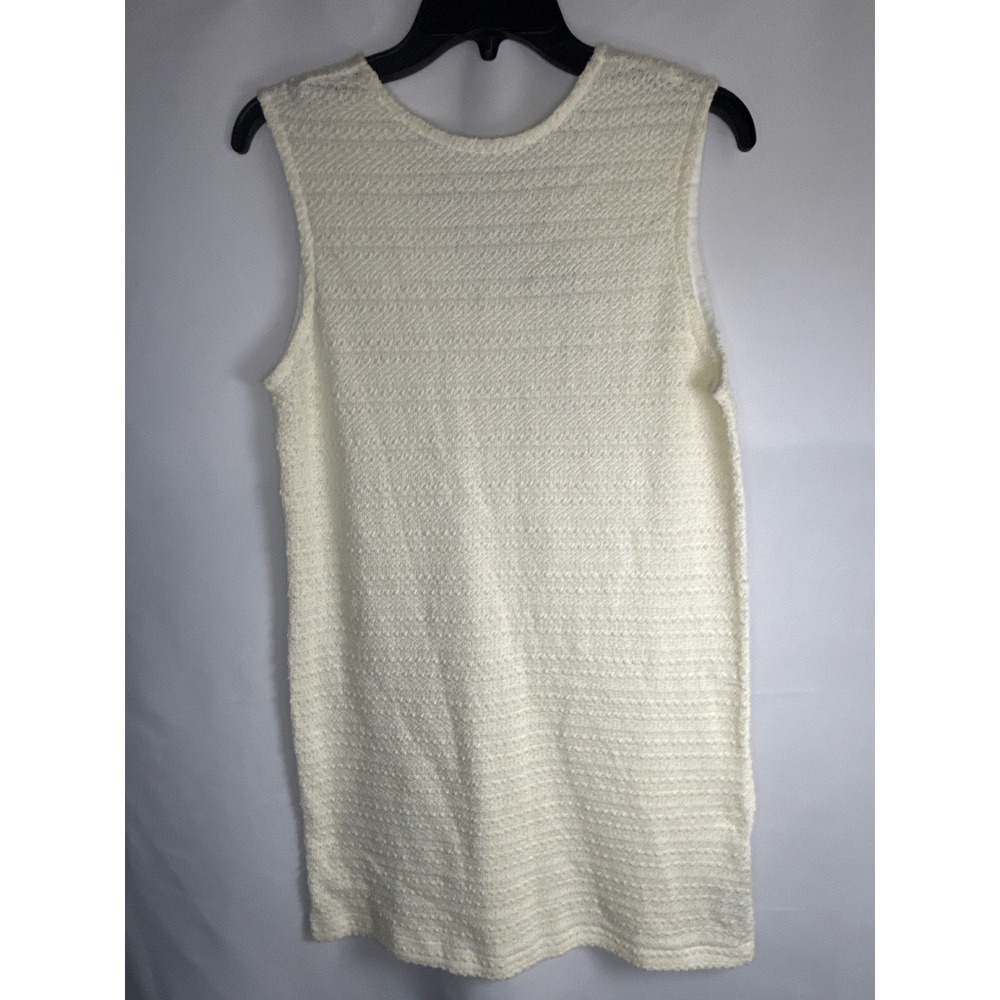 Calvin Klein Jeans Sweet Corn Textured V-Neck Knit Sleeveless Top Medium NEW